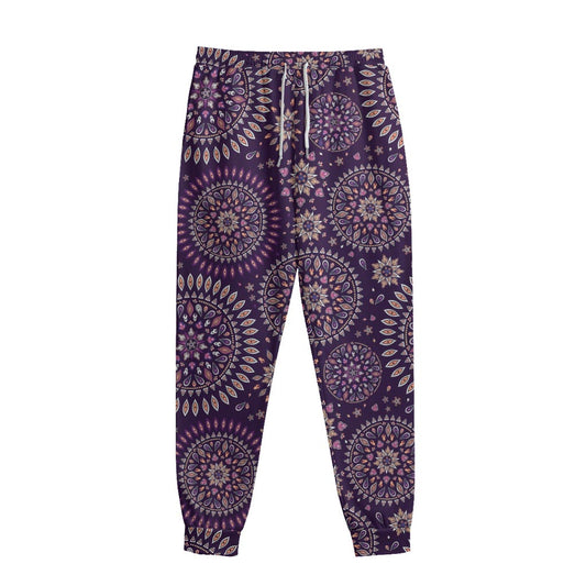 Purple Bohemian Mandala Pattern Print Sweatpants