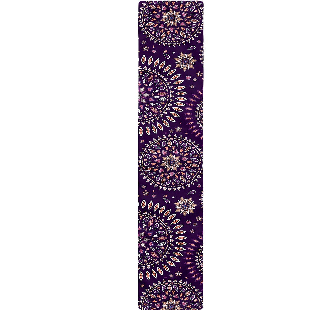 Purple Bohemian Mandala Pattern Print Table Runner
