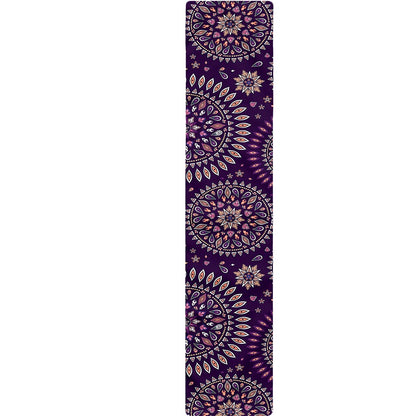 Purple Bohemian Mandala Pattern Print Table Runner