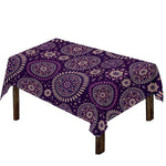 Purple Bohemian Mandala Pattern Print Tablecloth