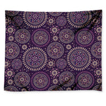 Purple Bohemian Mandala Pattern Print Tapestry