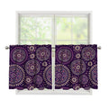 Purple Bohemian Mandala Pattern Print Tier Curtains
