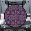 Purple Bohemian Mandala Pattern Print Tire Cover