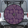 Purple Bohemian Mandala Pattern Print Tire Cover With Camera Hole