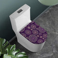 Purple Bohemian Mandala Pattern Print Toilet Lid Cover
