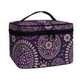 Purple Bohemian Mandala Pattern Print Travel Makeup Bag