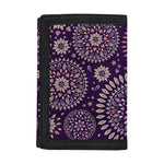 Purple Bohemian Mandala Pattern Print Trifold Wallet
