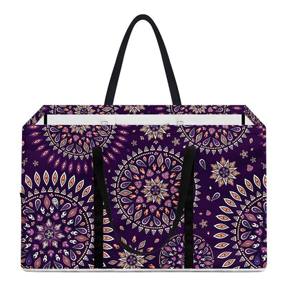 Purple Bohemian Mandala Pattern Print Utility Tote Bag