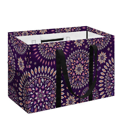 Purple Bohemian Mandala Pattern Print Utility Tote Bag