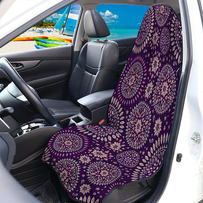 Purple Bohemian Mandala Pattern Print Waterproof Car Seat Cover