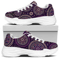 Purple Bohemian Mandala Pattern Print White Chunky Shoes