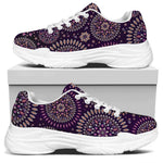 Purple Bohemian Mandala Pattern Print White Chunky Shoes