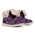 Purple Bohemian Mandala Pattern Print Winter Boots