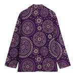 Purple Bohemian Mandala Pattern Print Women's Blazer
