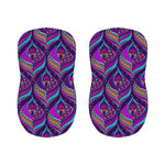 Purple Bohemian Peacock Feather Print Bar Stool Covers