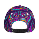 Purple Bohemian Peacock Feather Print Baseball Cap