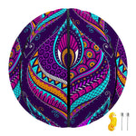 Purple Bohemian Peacock Feather Print Basketball