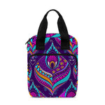 Purple Bohemian Peacock Feather Print Bible Tote Bag