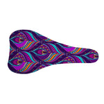 Purple Bohemian Peacock Feather Print Bicycle Seat Cover