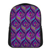 Purple Bohemian Peacock Feather Print Casual Backpack