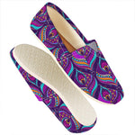Purple Bohemian Peacock Feather Print Casual Shoes