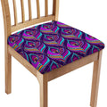 Purple Bohemian Peacock Feather Print Chair Cushion Cover