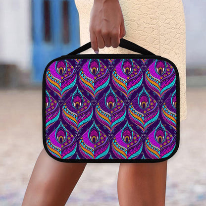 Purple Bohemian Peacock Feather Print Classic Bible Case