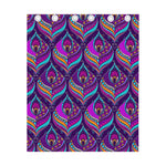 Purple Bohemian Peacock Feather Print Curtain