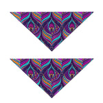 Purple Bohemian Peacock Feather Print Dog Bandana