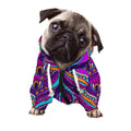 Purple Bohemian Peacock Feather Print Dog Zip Up Hoodie