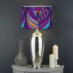 Purple Bohemian Peacock Feather Print Drum Lamp Shade