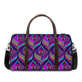 Purple Bohemian Peacock Feather Print Duffel Bag
