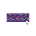 Purple Bohemian Peacock Feather Print Extended Mouse Pad