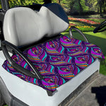 Purple Bohemian Peacock Feather Print Golf Cart Seat Cover