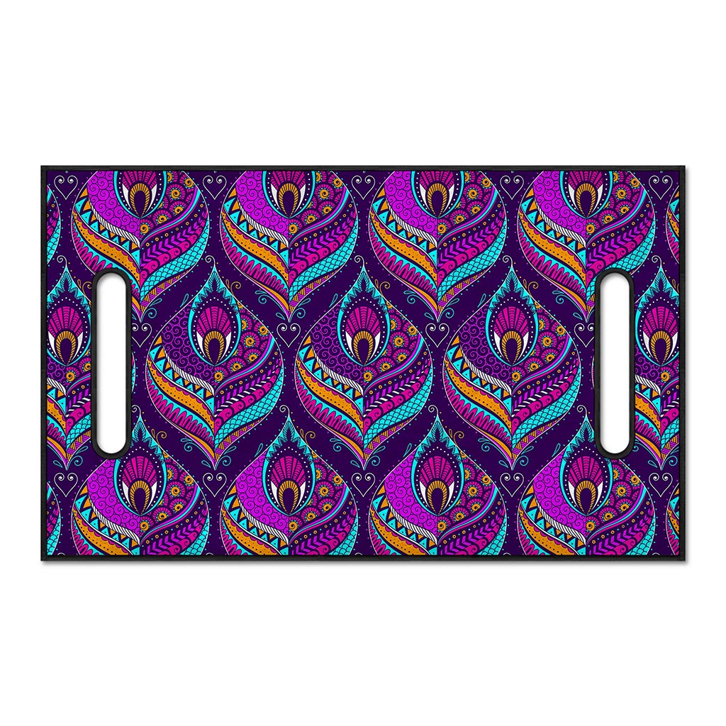 Purple Bohemian Peacock Feather Print Golf Cart Seat Cover