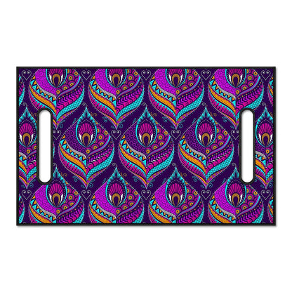 Purple Bohemian Peacock Feather Print Golf Cart Seat Cover