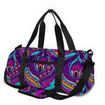 Purple Bohemian Peacock Feather Print Gym Bag