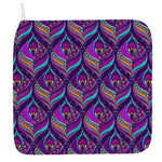 Purple Bohemian Peacock Feather Print Hand Towel