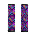 Purple Bohemian Peacock Feather Print Handle Covers