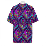 Purple Bohemian Peacock Feather Print Hawaiian Shirt