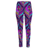 Purple Bohemian Peacock Feather Print High-Waisted Pocket Leggings