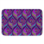 Purple Bohemian Peacock Feather Print Indoor Door Mat