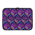 Purple Bohemian Peacock Feather Print Laptop Sleeve