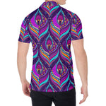 Purple Bohemian Peacock Feather Print Men's Shirt