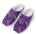 Purple Bohemian Peacock Feather Print Mesh Casual Shoes
