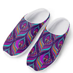 Purple Bohemian Peacock Feather Print Mesh Casual Shoes