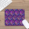 Purple Bohemian Peacock Feather Print Mouse Pad