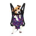 Purple Bohemian Peacock Feather Print Pet Carrier Backpack