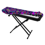 Purple Bohemian Peacock Feather Print Piano Keyboard Cover