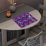 Purple Bohemian Peacock Feather Print Placemat